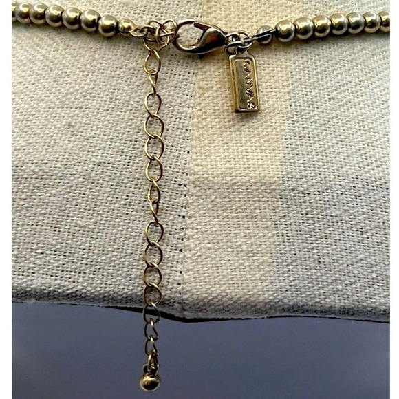 Bohemian Agate Chip & Faux Pearl Necklace With Brass Accents.  A88 - Picture 9 of 11